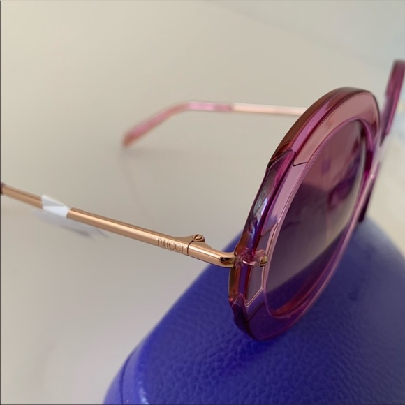 SOLD E Emilio Pucci Round Pink Sunglasses, New - Picture 9 of 13